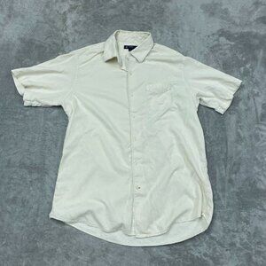 Cremeux Classics Mens Silk Blend Button-Up Short Sleeve Shirt L a0850